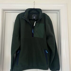 GAP Forest Green Fleece Jacket with Navy Details